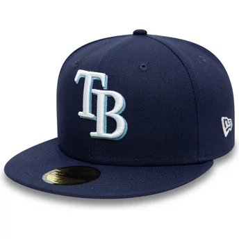 New Era Flat Brim 59FIFTY AC Perf Tampa Bay Rays MLB Navy Blue Fitted Cap