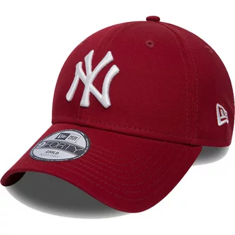 Casquette courbée rouge ajustable pour enfant 9FORTY League Essential New York Yankees MLB New Era