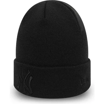 New Era Black Logo Essential Cuff New York Yankees MLB Black Beanie