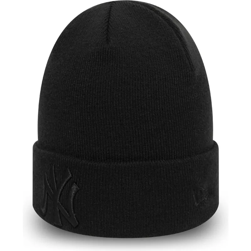 schwarze-mutze-mit-schwarzem-logo-essential-cuff-der-new-york-yankees-mlb-von-new-era schwarze-mutze-mit-schwarzem-logo-essential-cuff-der-new-york-yankees-mlb-von-new-era
