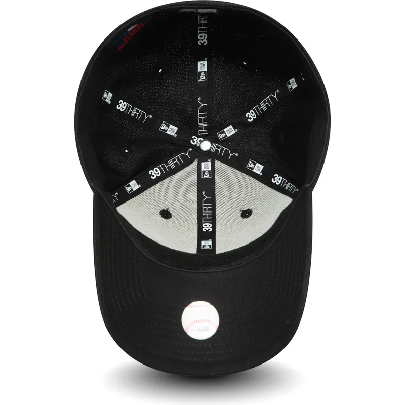 schwarze-gebogene-verstellbare-kappe-mit-schwarzem-logo-39thirty-diamond-era-von-new-york-yankees-mlb-von-new-era