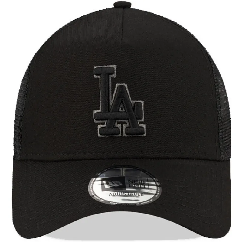 schwarze-trucker-kappe-mit-schwarzem-logo-9forty-a-frame-der-los-angeles-dodgers-mlb-von-new-era