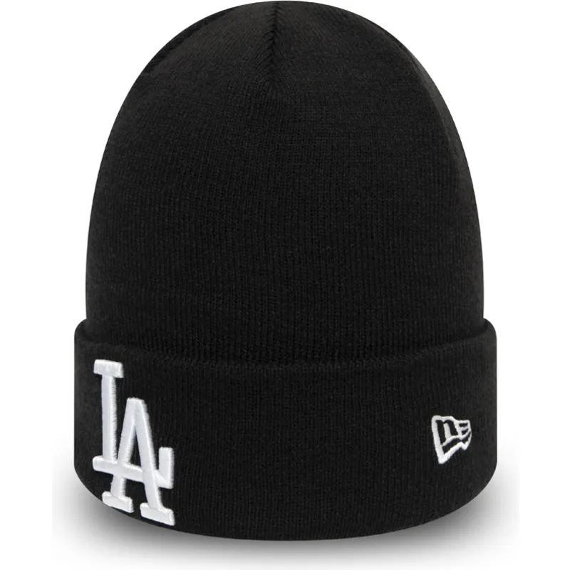 schwarze-essential-cuff-mutze-der-los-angeles-dodgers-mlb-von-new-era