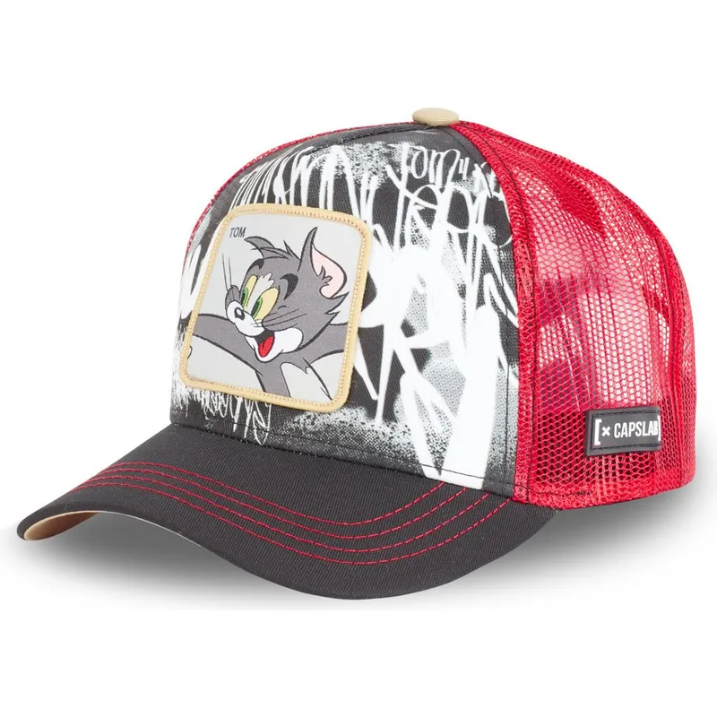 schwarze-und-rote-trucker-kappe-tom-tom2-looney-tunes-von-capslab