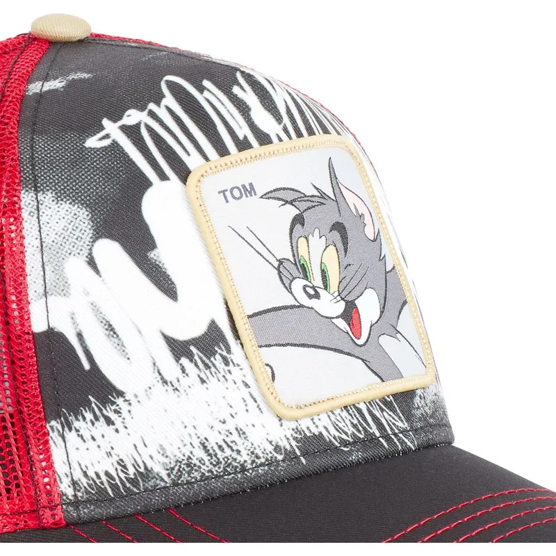 schwarze-und-rote-trucker-kappe-tom-tom2-looney-tunes-von-capslab