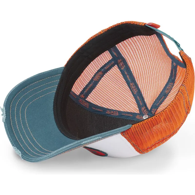 weisse-orangefarbene-und-blaue-trucker-kappe-sum-hun-von-von-dutch