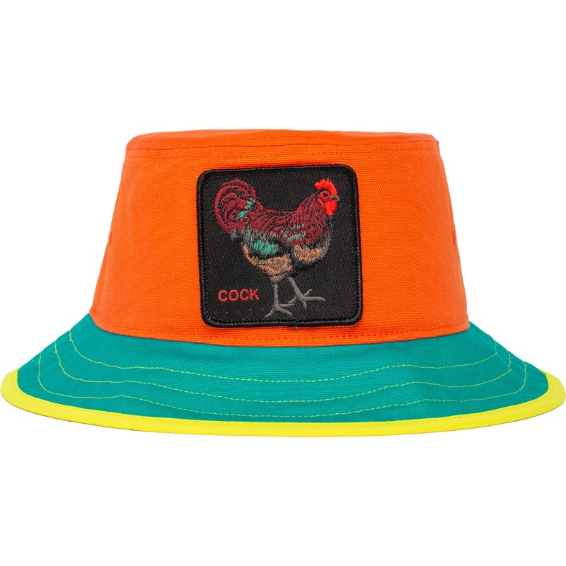 goorin-bros-rooster-cock-gallo-de-la-playa-the-farm-orange-blue-and-yellow-bucket-hat