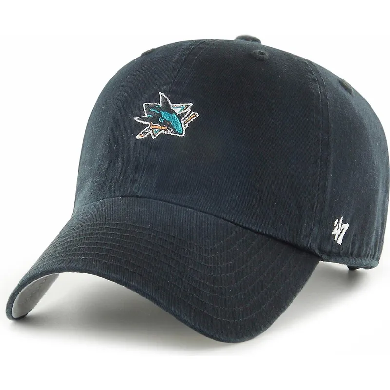 mutzen-gebogen-schwarz-verstellbares-band-clean-up-base-runner-der-san-jose-sharks-nhl-von-47-brand mutzen-gebogen-schwarz-verstellbares-band-clean-up-base-runner-der-san-jose-sharks-nhl-von-47-brand