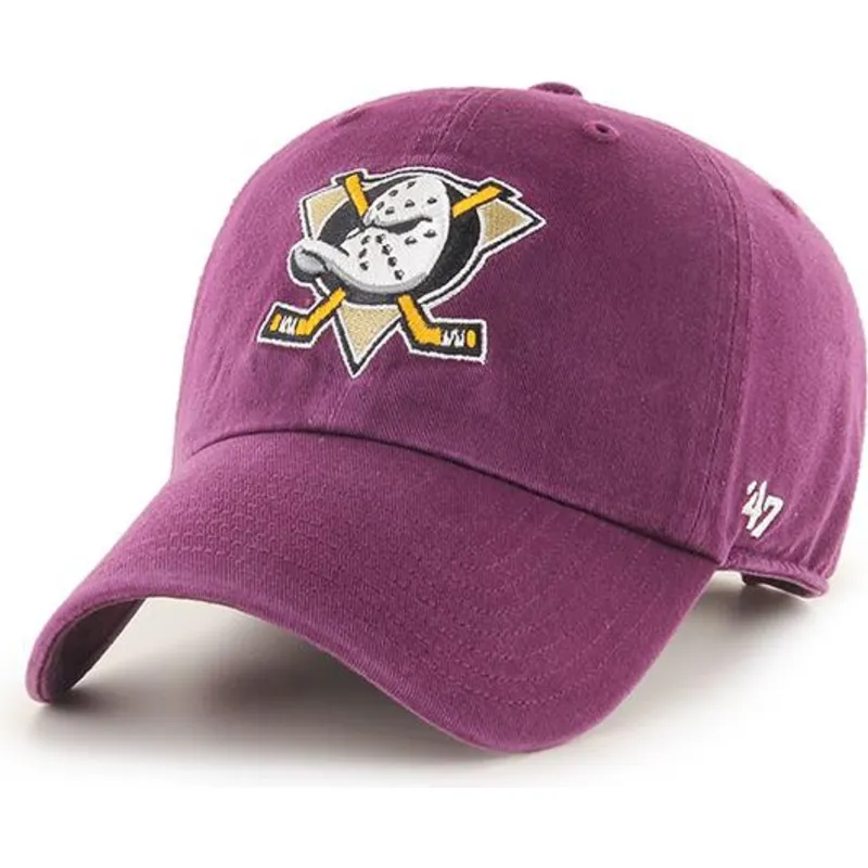 mutzen-gebogen-violett-verstellbares-band-granate-clean-up-der-anaheim-ducks-nhl-von-47-brand mutzen-gebogen-violett-verstellbares-band-granate-clean-up-der-anaheim-ducks-nhl-von-47-brand