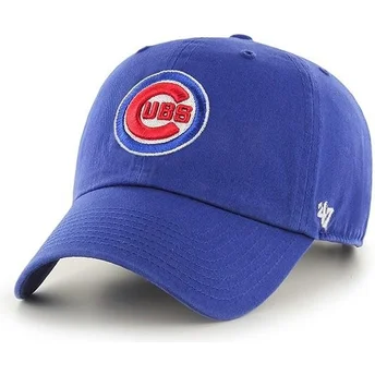 47 Brand Curved Brim Clean Up Chicago Cubs MLB Blue Adjustable Cap