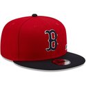 new-era-flat-brim-9fifty-team-arch-boston-red-sox-mlb-red-and-navy-blue-snapback-cap