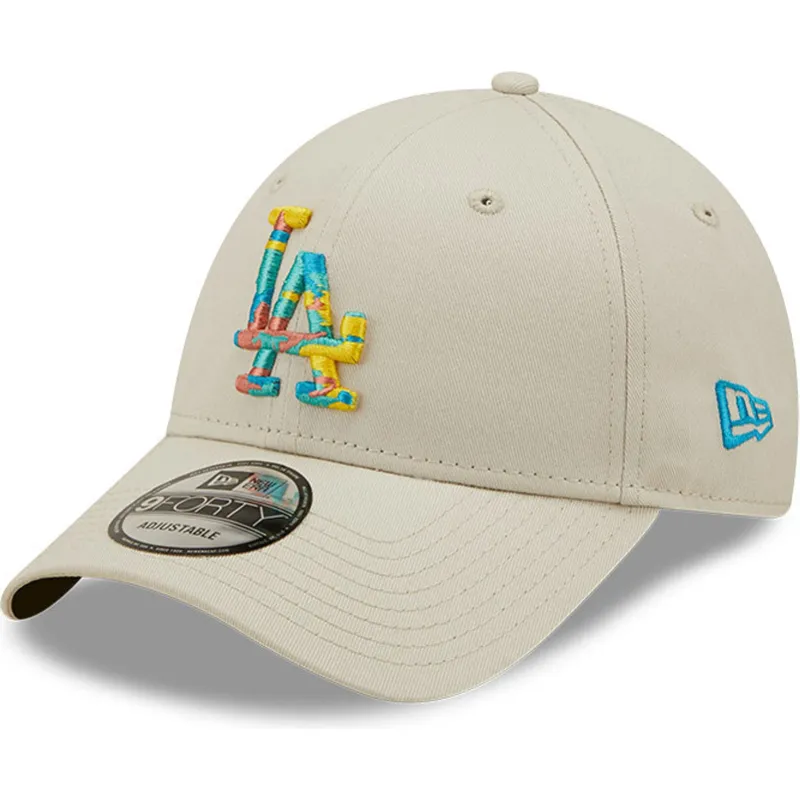 mutzen-gebogen-grau-verstellbares-band-9forty-camo-infill-der-los-angeles-dodgers-mlb-von-new-era