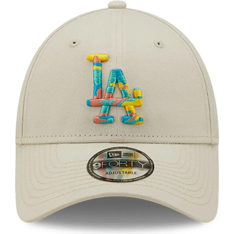 mutzen-gebogen-grau-verstellbares-band-9forty-camo-infill-der-los-angeles-dodgers-mlb-von-new-era