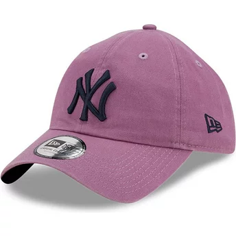 casquette-courbee-violette-ajustable-avec-logo-noir-9twenty-essential-casual-classic-new-york-yankees-mlb-new-era