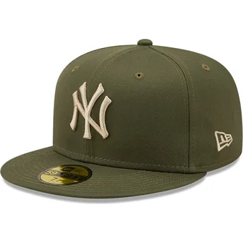mutzen-flach-grun-angepasst-59fifty-league-essential-der-new-york-yankees-mlb-von-new-era