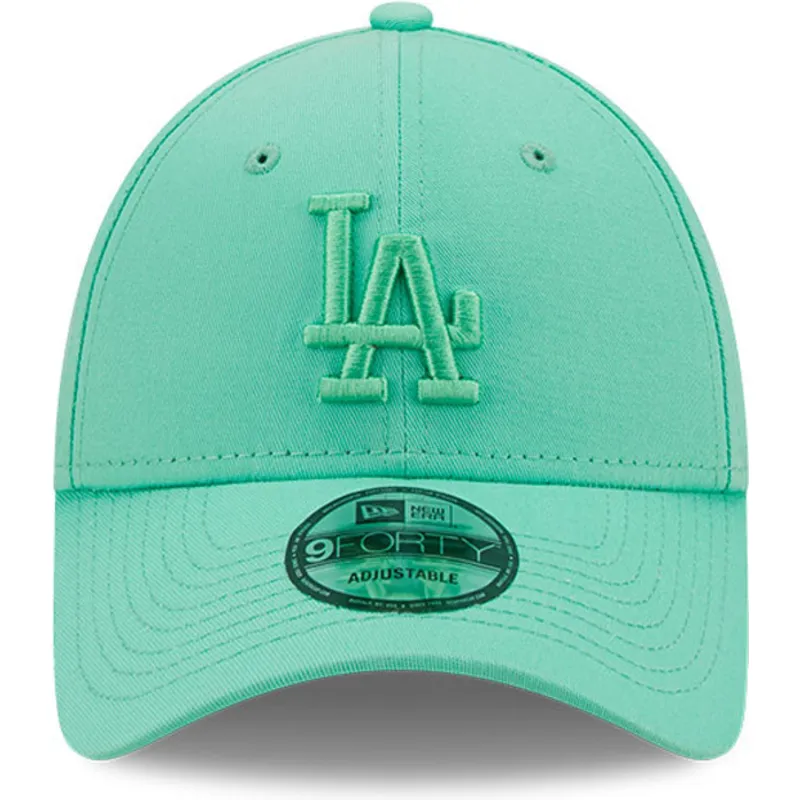 mutzen-gebogen-grun-verstellbares-band-9forty-league-essential-der-los-angeles-dodgers-mlb-von-new-era
