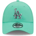 casquette-courbee-verte-ajustable-9forty-infill-los-angeles-dodgers-mlb-new-era