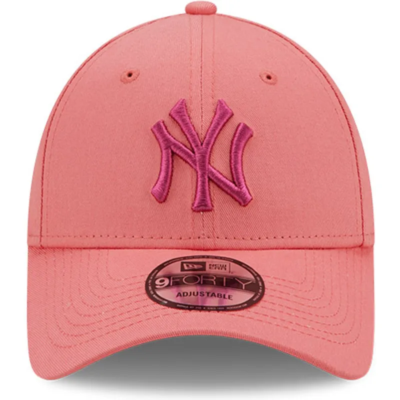 mutzen-gebogen-rosa-verstellbares-band-9forty-league-essential-der-new-york-yankees-mlb-von-new-era