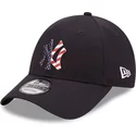 casquette-courbee-bleue-marine-ajustable-9forty-infill-new-york-yankees-mlb-new-era