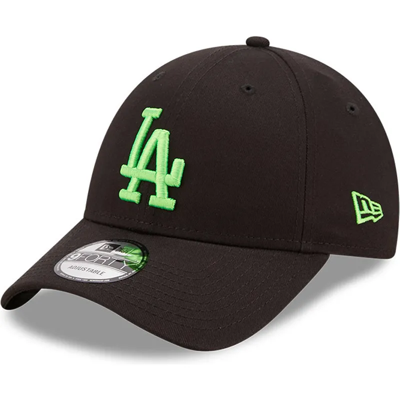 mutzen-gebogen-schwarz-verstellbares-band-9forty-neon-pack-der-los-angeles-dodgers-mlb-von-new-era