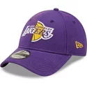 casquette-courbee-violette-ajustable-9forty-washed-pack-split-logo-los-angeles-lakers-nba-new-era