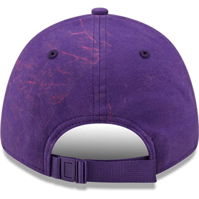 violette-gebogene-verstellbare-kappe-9forty-washed-pack-split-logo-der-los-angeles-lakers-nba-von-new-era
