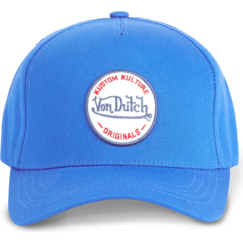blaue-gebogene-snapback-kappe-kustom-kulture-col-rblu-von-von-dutch