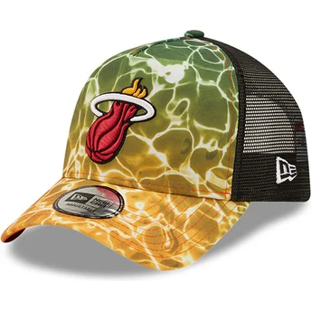 New Era A Frame Summer City Miami Heat NBA Multicolor Trucker Hat