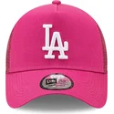 mutzen-gebogen-rosa-snapback-a-frame-tonal-mesh-der-los-angeles-dodgers-mlb-von-new-era