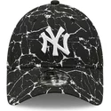 casquette-courbee-noire-ajustable-9forty-marble-new-york-yankees-mlb-new-era