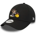 mutzen-gebogen-schwarz-verstellbares-band-fur-kinder-9forty-sporty-de-diablo-der-tasmania-looney-tunes-von-new-era