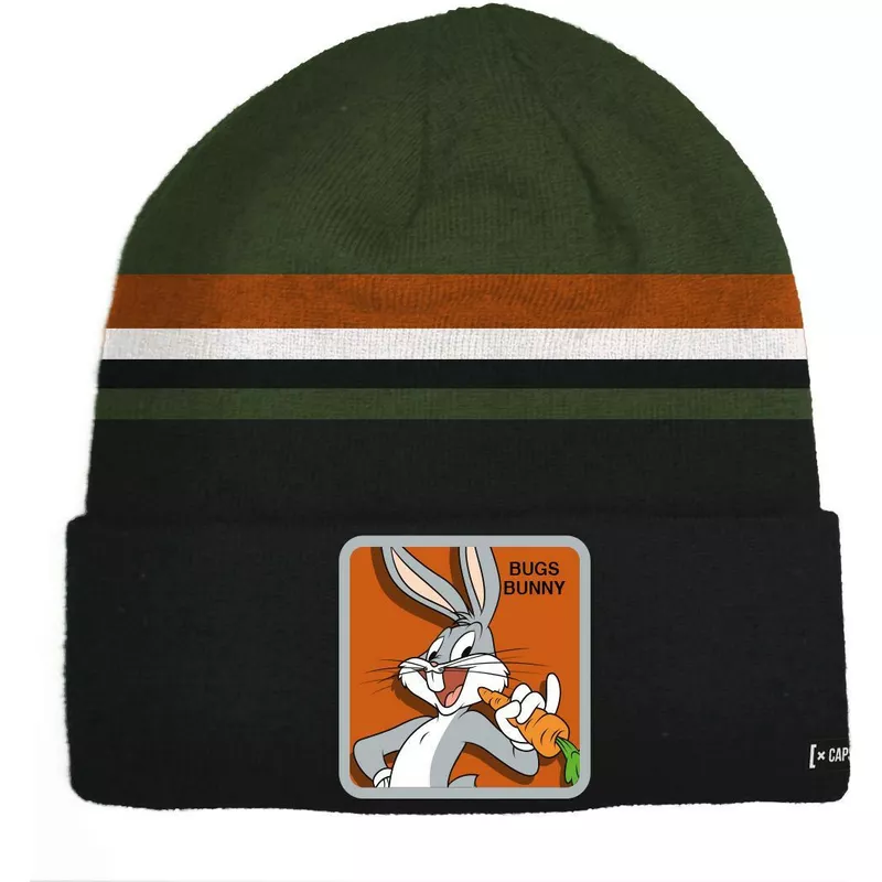 bonnet-noir-marron-et-vert-bugs-bunny-bon-bun3-looney-tunes-capslab