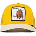 casquette-trucker-jaune-et-blanche-dinosaure-stegosaurus-defense-roofed-lizard-the-farm-goorin-bros