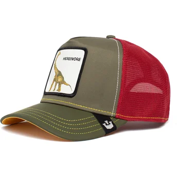 Goorin Bros. Dinosaur Diplodocus Herbivore Thunder Lizard The Farm Green and Red Trucker Hat