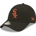 mutzen-gebogen-schwarz-verstellbares-band-marron-9forty-league-essential-der-chicago-white-sox-mlb-von-new-era