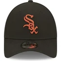 mutzen-gebogen-schwarz-verstellbares-band-marron-9forty-league-essential-der-chicago-white-sox-mlb-von-new-era