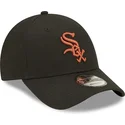 mutzen-gebogen-schwarz-verstellbares-band-marron-9forty-league-essential-der-chicago-white-sox-mlb-von-new-era