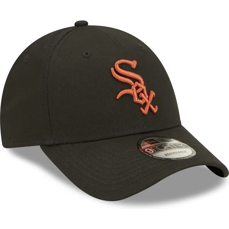mutzen-gebogen-schwarz-verstellbares-band-marron-9forty-league-essential-der-chicago-white-sox-mlb-von-new-era