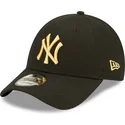 mutzen-gebogen-schwarz-verstellbares-band-dorado-9forty-metallic-der-new-york-yankees-mlb-von-new-era