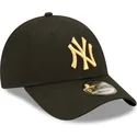 mutzen-gebogen-schwarz-verstellbares-band-dorado-9forty-metallic-der-new-york-yankees-mlb-von-new-era