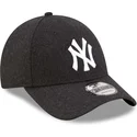 mutzen-gebogen-schwarz-verstellbares-band-9forty-the-league-melton-wool-der-new-york-yankees-mlb-von-new-era