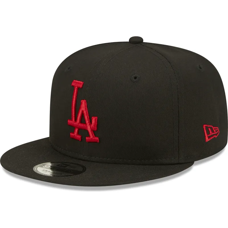mutzen-flach-schwarz-snapback-9fifty-league-essential-der-los-angeles-dodgers-mlb-von-new-era