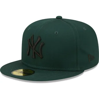 mutzen-flach-grun-angepasst-59fifty-league-essential-der-new-york-yankees-mlb-von-new-era