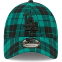 mutzen-gebogen-grun-verstellbares-band-negro-9forty-plaid-der-los-angeles-dodgers-mlb-von-new-era