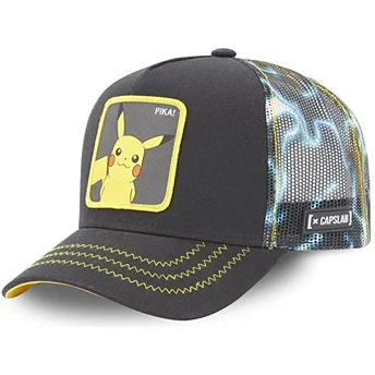Capslab Pikachu PKM2 ELE1 Pokémon Black Trucker Hat