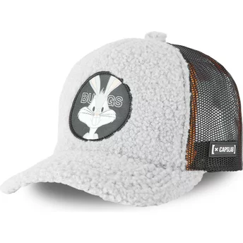 Capslab Bugs Bunny FUR1 BUG1 Looney Tunes Grey Shearling Trucker Hat