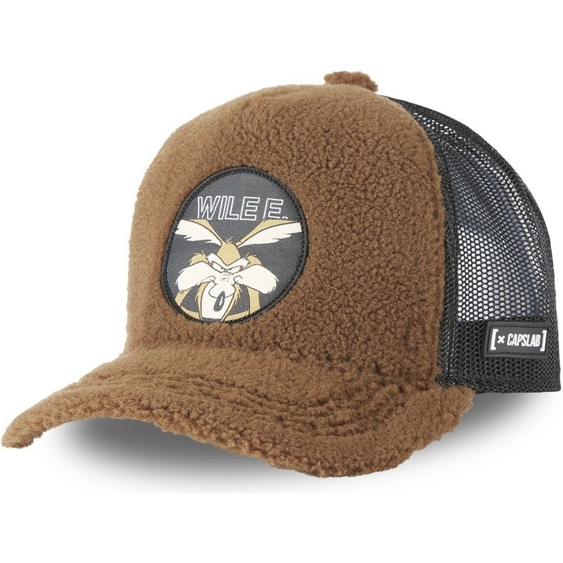 capslab-wile-e-coyote-fur1-coy1-looney-tunes-brown-shearling-trucker-hat