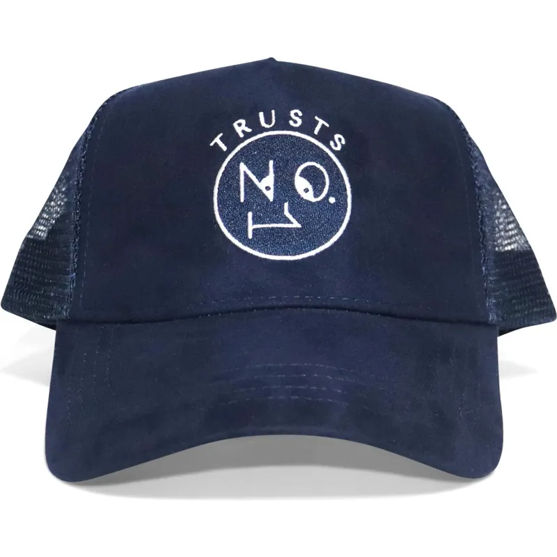 trucker-cap-marineblau-trusts-no1-suede-navy-white-logo-von-the-no1-face trucker-cap-marineblau-trusts-no1-suede-navy-white-logo-von-the-no1-face