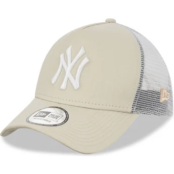 Mützen gebogen beige snapback 9FORTY A Frame der New York Yankees MLB von New Era