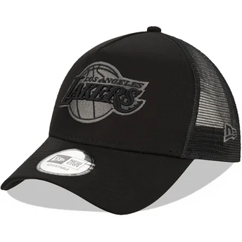 Mützen gebogen schwarz snapback 9FORTY A Frame Tonal der Los Angeles Lakers NBA von New Era